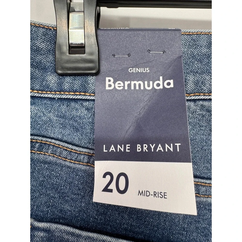 Lane Bryant Shorts Women 20 Blue NWT Genius Bermuda Mid-Rise Stretch Denim